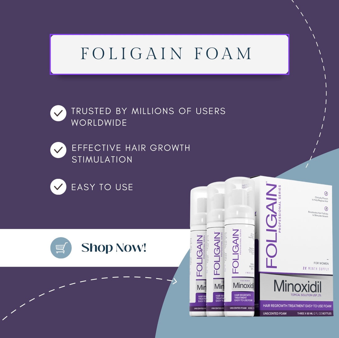 Foligain foam 2% 3 months for women